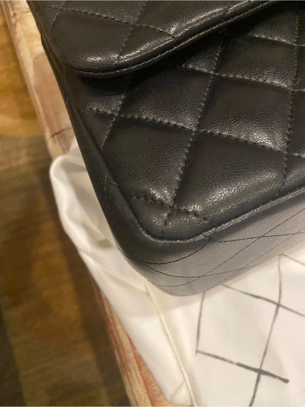 $12600 CHANEL Black Quilted double flap Shoulder Bag with Gold Chain and CC Lock - Picture 16 of 16